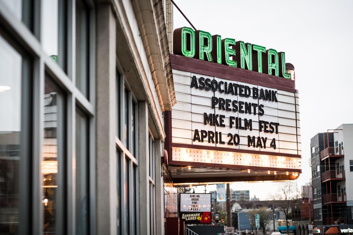 Milwaukee Film Fest marquee outside of the Oriental Theater