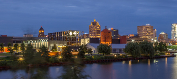 Menomonee River Valley Night Harley Museum