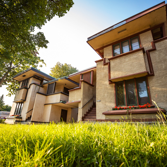 exterior of Frank Lloyd Wright architecture