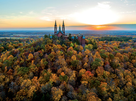 Bird's eye view of Holy Hill in Autumn