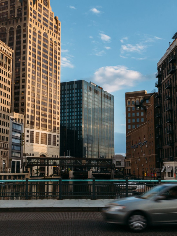 Milwaukee Skyline Wells Street Bridge