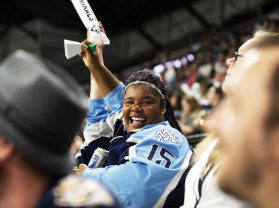 Admirals fan cheering in the crowd